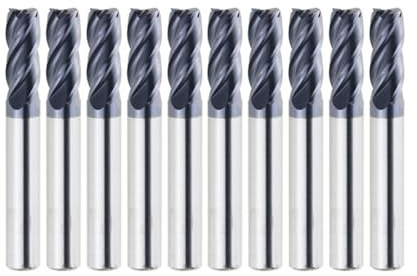 FEFHFKZCZZ HRC45 4-skärig hårdmetallfräs med pinnfräsar for CNC-bearbetning, metallbearbetning, legeringsbeläggning, plattfräs 1 2 3 5 6 7 8 10 mm(10pcs HRC45 4F,D8xD8x75L)