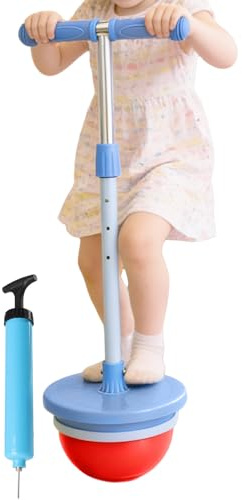Bâton Sauteur À Boule – Jouet De Saut Pogoo Stick Pour En-fants Avec Pompe | Jouet Sautant Drôle De Balle Rebondissante Avec Poignée Et Réglage De La Barre Télescopique À Trois Positions (Bleu)