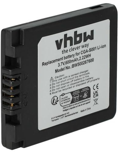 vhbw Akku kompatibel mit Leica D-Lux Kamera (500 mAh, 3,6 V, Li-Ion)