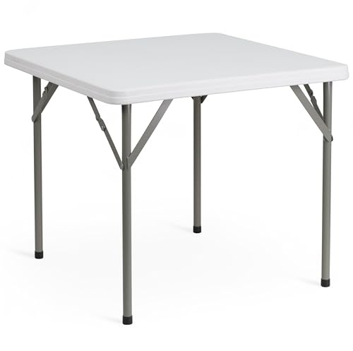 Flash Furniture Folding Table, 87 x 87 x 74.93 cm, White (Folding Table)