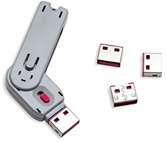 Syba USB Port Blocker with Key and USB Locks, red