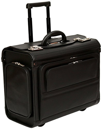 Tassia Pilot Case Suitcase - Laptop Rolling Case, Flight Hand Luggage - Wheeled Laptop Pilot Case - Overnight Compartment and Large Detachable Divider Business Briefcase