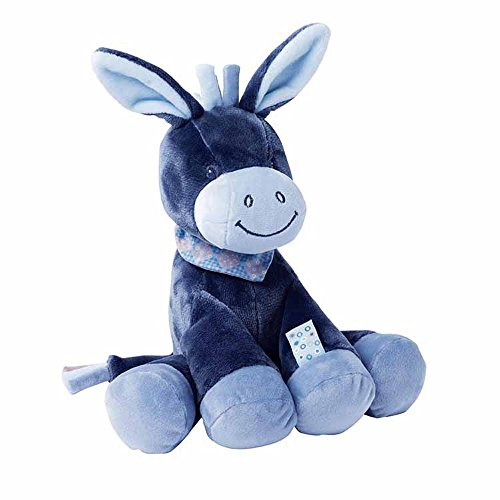 Nattou Doudou Âne Alex, Compagnon dès la Naissance, Hauteur : 24 cm, Alex et Bibou, Bleu