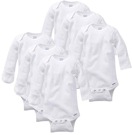 Gerber baby girls 3-pack Or 6-pack Long-sleeve Mitten-cuff Onesies infant and toddler bodysuits, White 6 Pack, 0-3 Months US