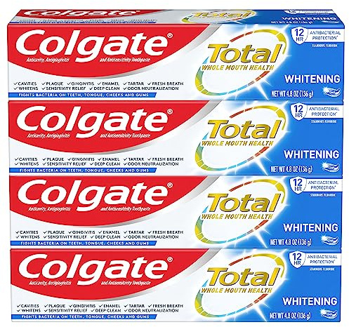 Colgate Total Whitening Toothpaste Gel - 4.8 ounce (4 Pack)