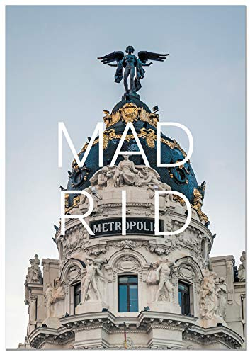 Panorama Lienzo Ciudad de Madrid 35 x 50 cm - Bastidor Incluido - Cuadros Decorativos para Salón - Decoración Moderna