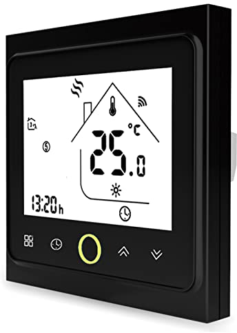 MOES Smart Thermostat WLAN Temperaturregler Smart Life/Tuya APP Fernbedienung für elektrische Heizung，Kompatibel mit Alexa Google Home 16A(Schwarz)