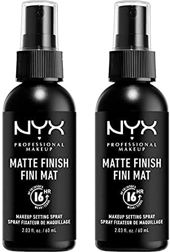 NYX Professional Makeup Spray Fixateur Setting Spray Dewy Finish, Spray de Finition, Tenue Longue Durée, Fini Mat, Formule Vegan, Lot de 2, Modèle : Matte