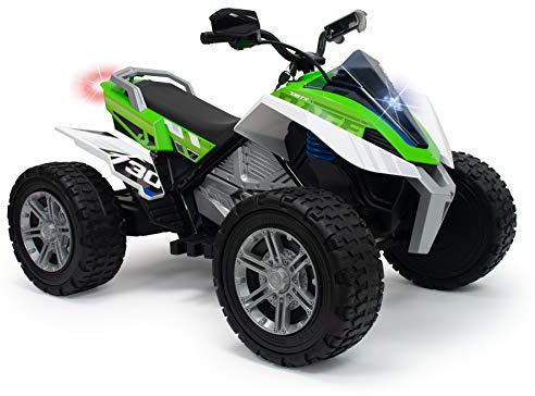 INJUSA - Quad Elettrico Rage, per Bambini da 6 a 10 Anni, Batteria 24V, con Acceleratore a Pugno, Ruote in Gomma, 2 Velocità, Sospensioni e retromarcia, Velocità Massima 10 Km/h, Colore Verde