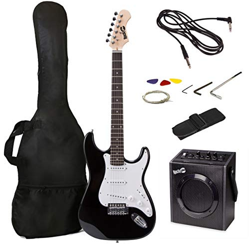 RockJam Electric Guitar Kit with 10-Watt Amp, Gig Bag, Picks, Spare Strings & Lessons