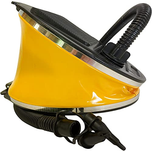 W4W Bellows Foot Pump - Great Pump for Inflatable Pool, Tube, Air Mattress Bed, Float, Beach Ball, Water Floats, ect. - Interchangeable Nozzle for Accordion Hose - Easy Inflate & Deflate
