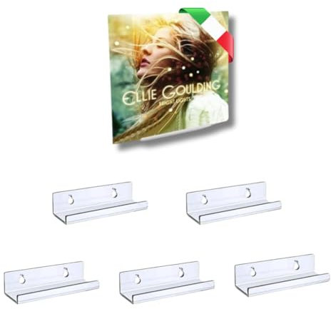 Shootforthestars 6PZ Porta Vinili da Parete Resistenti da 10 cm - Mensole da Muro Invisibili - Supporto Trasparente Porta Dischi Vinile