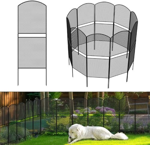 Mapleway Recinzione decorativa da giardino, confezione da 10, totale 99,1 cm (altezza) x 3 m (lunghezza) di altezza, recinzione da giardino a rete, recinzione per animali per cani, conigli, aiuole,