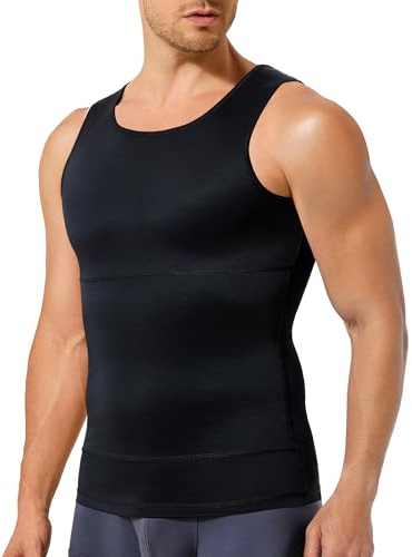TAILONG Black Compression Shirt Men Shapewear Slimming Body Shaper Vest Compression Tank Top Undershirt