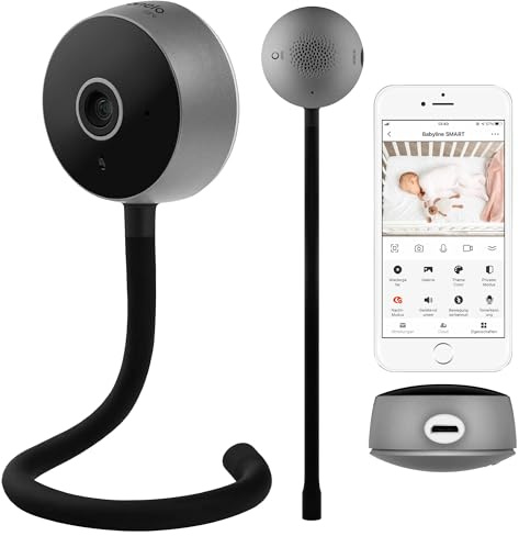 Lionelo Care Babyline Smart intelligentes elektronisches Babyphone, Baby Monitor, Baby Camera Wi-Fi, Mobile Applikation, Bewegungs- und Geräuscherkennung, Sichtbarkeit im Dunkeln