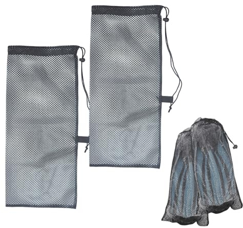 FILOEEX 2 Pcs Diving Snorkeling Mesh Drawstring Bags,Divings Snorkeling Drawstring Meshs Bag,26.8 x 10.2 Mesh Gear Bags for Swimming Gear,Diving, Beach Toy Ball Camping Clothing