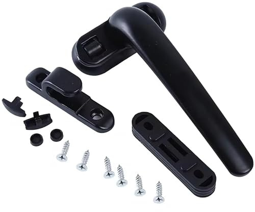 YZWHKJ Manija de Ventana,Manilla Puerta Aluminio Manija Universal de aleación de Aluminio for Puerta antirrobo, Cerradura for Puerta y Ventana con Hebilla(Black Right)