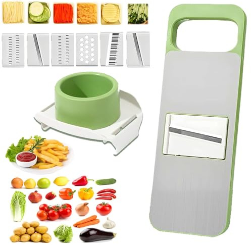 Cortador Multiusos De Verduras,Rebanadoras de Frutas y Verduras | Herramientas de Cocina para Rallar y Cortar Tomate Cebolla Patata Ajo Pepino Zanahoria Limón Col Queso