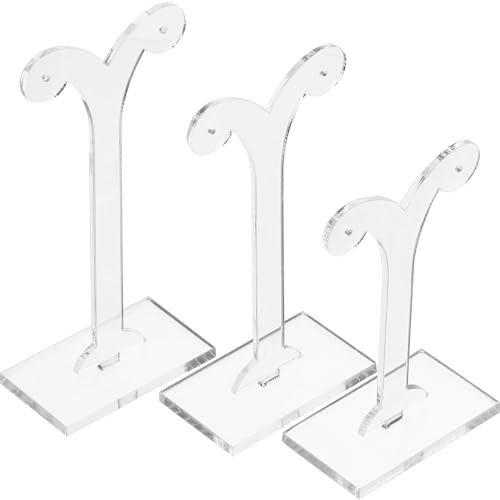 LOORGVEL Supporto Stabile Orecchini Forma a Acrilico di 3 per Pezzi Riutilizzabile Espositore per Gioielli, per Casa e Negozio