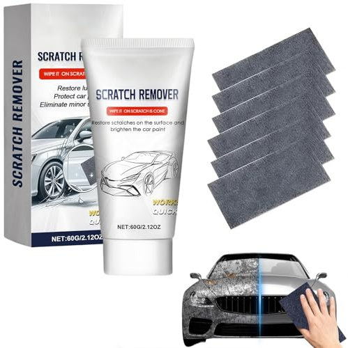 2026 Nuovo Kit Riparazione Graffi Auto Nano,Pasta 60g + 6 Panni Lucidanti,Ripristino Vernice Veloce,DIY Facile,Multiuso per Auto Moto Scooter Barche,Ideale Casa,Emergenza e Regalo