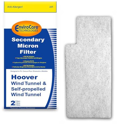 EnviroCare 245 Premium Replacement Secondary Filter for Hoover Windtunnel Vacuums, White