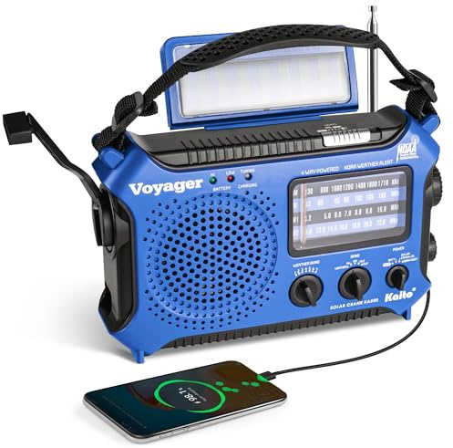 Kaito KA500BU 5-Way Powered Emergency AM/FM/SW Weather Alert Radio, Blue