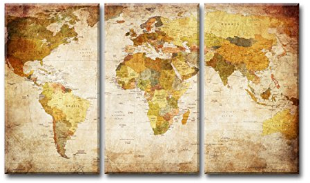 Visario 120 x 80 cm Cuadro en Lienzo mapamundi 4401-SCT – Imagen/Impresion/Pintura Listo para Colgar