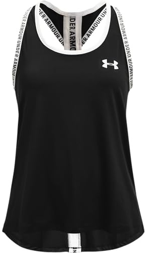 Under Armour Girls Knockout Workout Tank Top For Essential Gym Clothes, Black, M