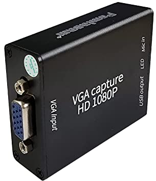 Video Converter Tarjeta de Captura VGA,Convertidor VGA a USB2.0,Dispositivo de Captura de Audio y vídeo,Herramienta de Captura de vídeo HD 1080P sin Unidad USB para Windows,Linux y Android