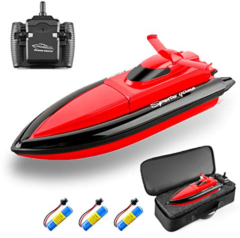 Goolsky Ferngesteuertes Boot, 2,4 G, 20 km/h, Spielzeug, Geschenk für Kinder, Erwachsene, Jungen, Mädchen, mit Tasche