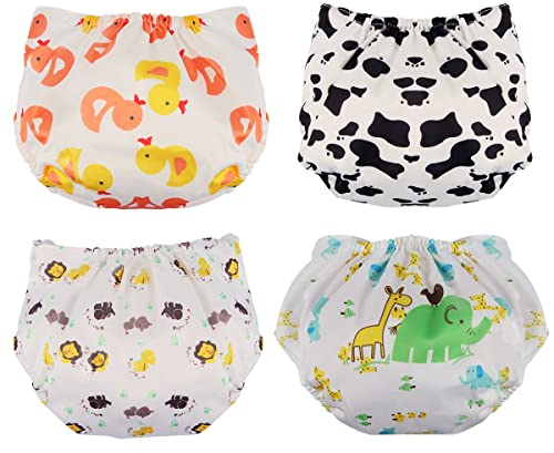 Stoffwindel Taschenwindel, FainFun 4 Stücke Wiederverwendbare Windeln Set, Mehrwegwindeln für Babys, Waschbare Stoffwindeln, Waschbare Windeln, Waschbar, Weiß, für Frischgebackene Mütter