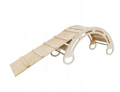 LILABABY Kletterbogen mit Rutsche und Holzplatte für Kinder 100x49x39 cm - Klettergerüst Indoor ab 1 Jahr - aus Schichtholz - Kinderwippe bis zu 130 kg - Spielzeug ab 1 Jahr Holz