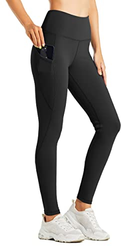 WILLIT Thermo Leggings Damen Gefütterte Leggings Winter Wasserbeständig Thermohose Hohe Taille Warme Yogahose Laufhose Strumpfhosen Schwarz M