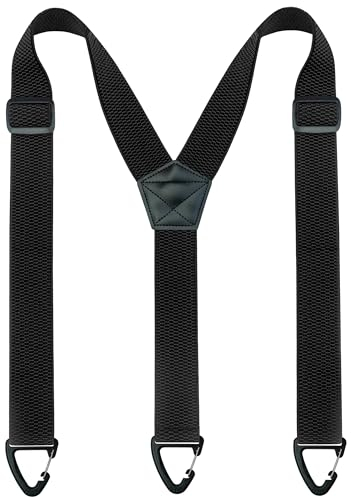 Jemygins - Bretelles de type Y réglables en longueur pour homme avec boucle triangulaire antidérapante, Noir , M