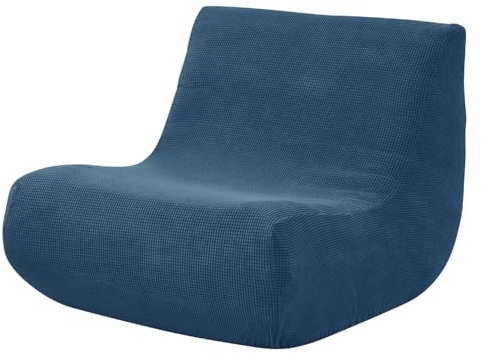 Mateju Copridivano Senza Braccioli Elasticizzato, Jacquard Pigro Copridivano Fodera per Sedia 1 Posti | Antiscivolo Sofa Protettore per Soggiorno Sedia Hotel Salotto -Blu