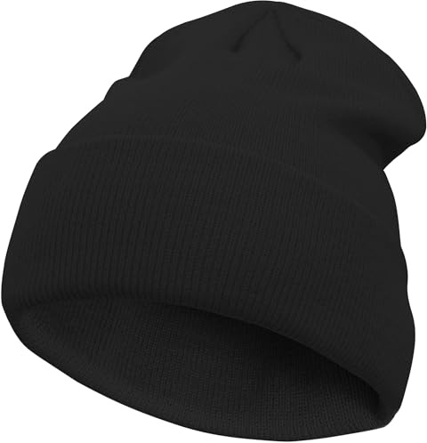 VIAUMBR Beanie mössa vintermössa män kvinnor stickad mössa vintermössa mössa hatt sportmössa stickad manschetter termo mjuk andas klassisk unisex V048 svart, 48 svart, 48-60