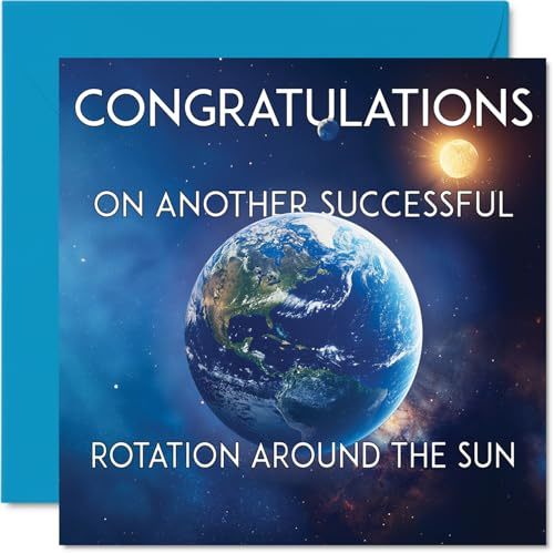 Funny Birthday Cards for Men Women - Round the Sun - Rude Male Birthday Cards for Men Humorous Birthday Card, 145mm Joke Humor Bday Man Woman Boys Girls Greeting Cards