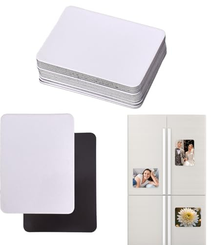 20 Pezzi Magneti da Frigorifero, Sublimazione in Bianco, Magnete Frigo Personalizzabile, Magnete Potente Frigo, per Frigorifero, Lavagna, Cucina Casa, Decorazione da Parete Fai-da-te (5,5 cm x 7,5 cm)