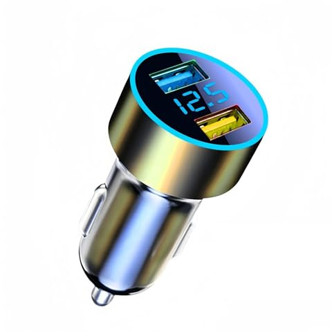 billaddare, 6-i-1-adapter for mobiltelefon, USB PD-typ C-kabel, for laddningssladd, tändare, QC-displaytändare(2 Ports)