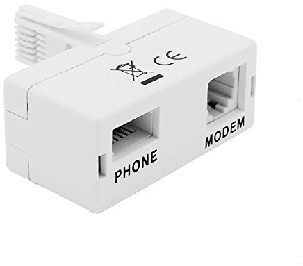 Dynamode ADSL Micro filter and Splitter Adapter For Broadband, Tiscali, Sky, Talktalk, Orange, O2 Modem, Router, DECT, PABX, Phone Systems, Home and Office, Plug n' Play