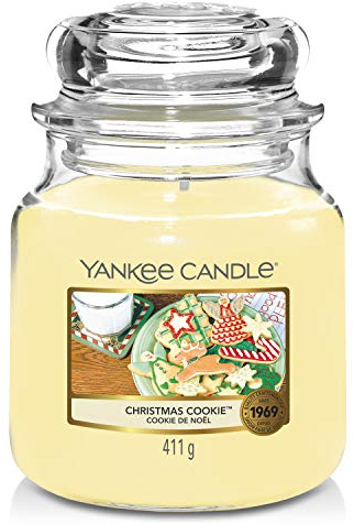 Yankee Candle Scented Candle | Christmas Cookie Medium Jar Candle| Burn Time: up to 75 Hours
