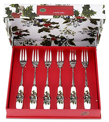 Portmeirion The Holly and The Ivy Pastry Forks, Set of 6