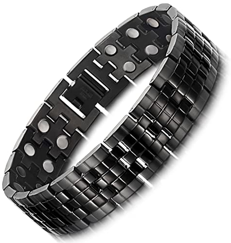 RainSo Herren-Magnetarmband, reines Titanmaterial, verstellbar, zur Linderung von Arthritis-Schmerzen, geeignet für Fitness-Männer und Vätergeschenke