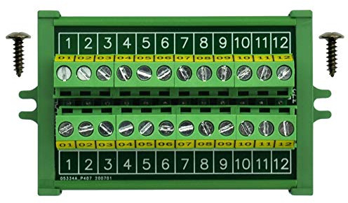 Screw Mount 24A/400V 12 Position Screw Terminal Block Distribution Module