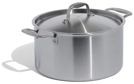 Made In Cookware - 8 Quart Stainless Steel Stock Pot with Lid - 5 Ply Stainless Clad - Professional Cookware - Made in Italy - Induction Compatible