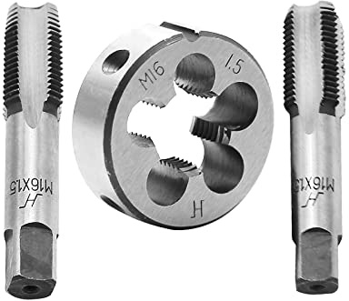 Vkinman M16x1.5 Tap Metric Tap and Die Set Right Hand Thread Tap and Die Set