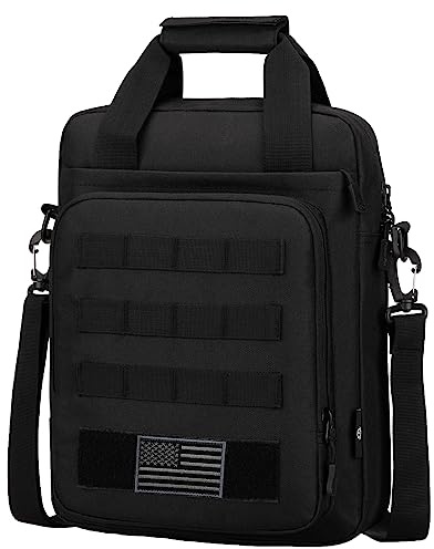 ZHIERNA Tactical Messenger Bag, Tactical Briefcase for Men Tactical Laptop Bag Heavy Duty MOLLE Shoulder Pack Handbag for Men(Black)