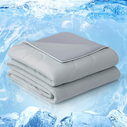 EASELAND Cooling Comforter King, 2026 Cloud-CHILL TECH | Q-MAX 0.45+, Double-Sided Cool Design Soft Fluffy Cooling Blanket for Night Sweats Hot Sleeper (Grey, King(108x90))