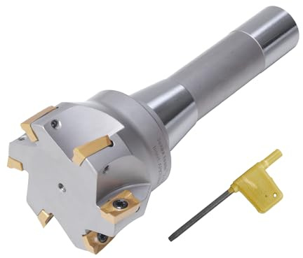 Jerax tools R8 Shank Indexable 2-1/2 End Mill, 2-1/2 Diameter 90 Degree High Speed Milling Cutter with Replaceable Carbide Insert