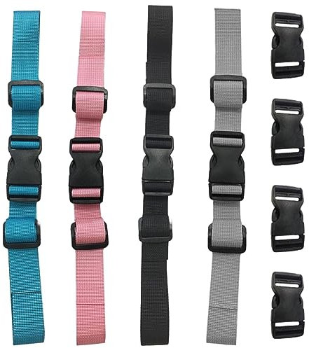 AUTUUCKEE 4 Pcs Backpack Non-Slip Chest Strap, 4 Colors Adjustable Chest Strap Backpack Strap, 12.6x0.79inch Heavy Duty Chest Strap with Buckle for Hiking, Jogging, Climbing(4 Spare Buckles Included)